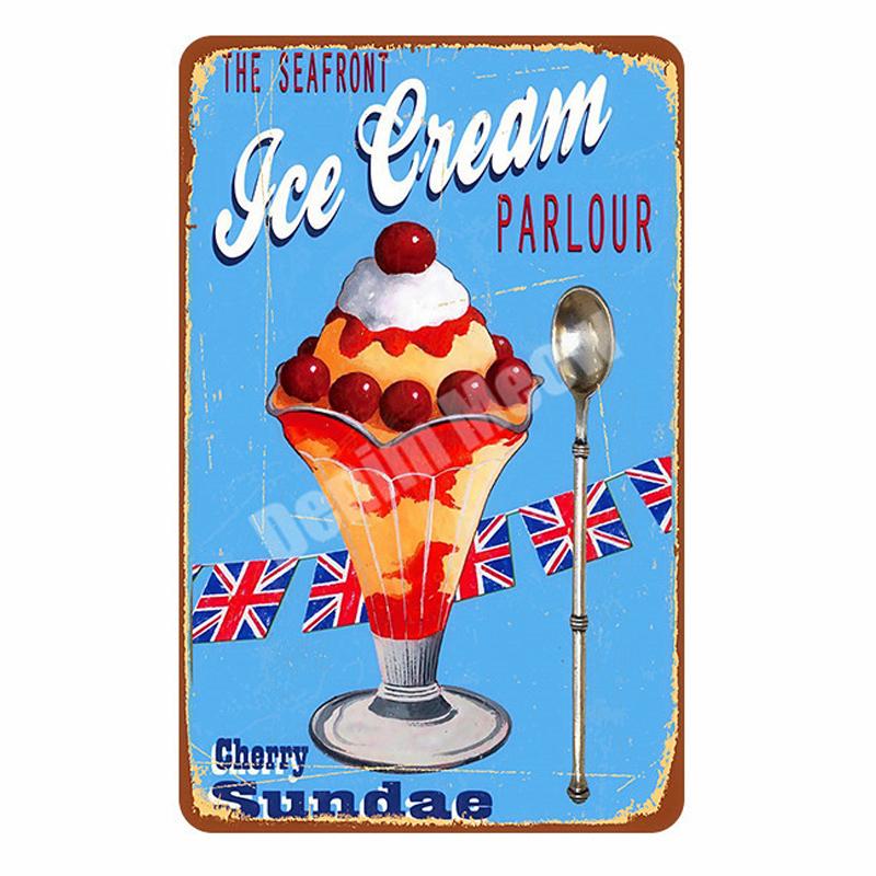 КОФЕ табличка металлические жестяные вывески паб-бар пончики декоративная тарелка мороженое запеченная настенная живопись пирог торты винтажный домашний декор A293