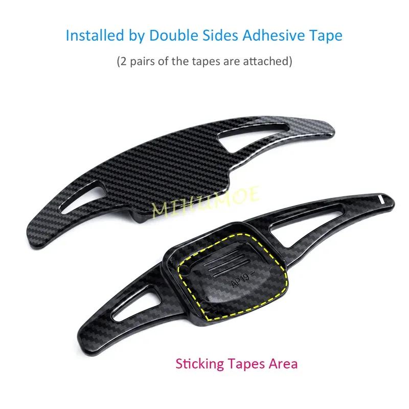 Steering Wheel Paddle Shifter Extension Cover For VW Volkswagen Golf GTI MK8 Tiguan T-ROC Touareg Tayron Taigo Carbon Fiber