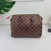 [Б/У] Speedy Classic Винтажный Клетчатый Принт Застежка-молния Без плечевого ремня Покрытие из холста с кожаной отделкой Сумка-подушка Han - Очень хорошее #GHKCMY