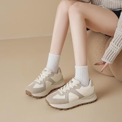 Обувь Augustine Forrest Gump Женская 2025 Новая Осенняя Повседневная Обувь на Толстой Подошве Маленькие Немецкие Тренировочные Кроссовки Спортивные Маленькие Белые Кроссовки Тренд