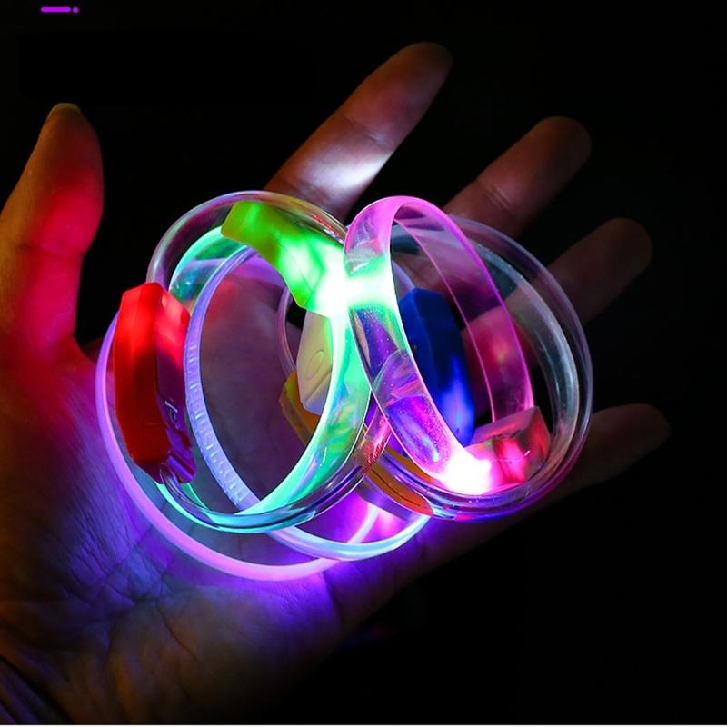 10 шт. Светящиеся браслеты LED Разноцветные Светящиеся Пластиковые Браслеты Аксессуары для Дня Рождения и Концертов