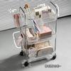 Bathroom Rolling Utility Cart Storage Organizer Slide Mobile Shelving Unit Organizer Trolley Cosmetics Storage for Office Kitche