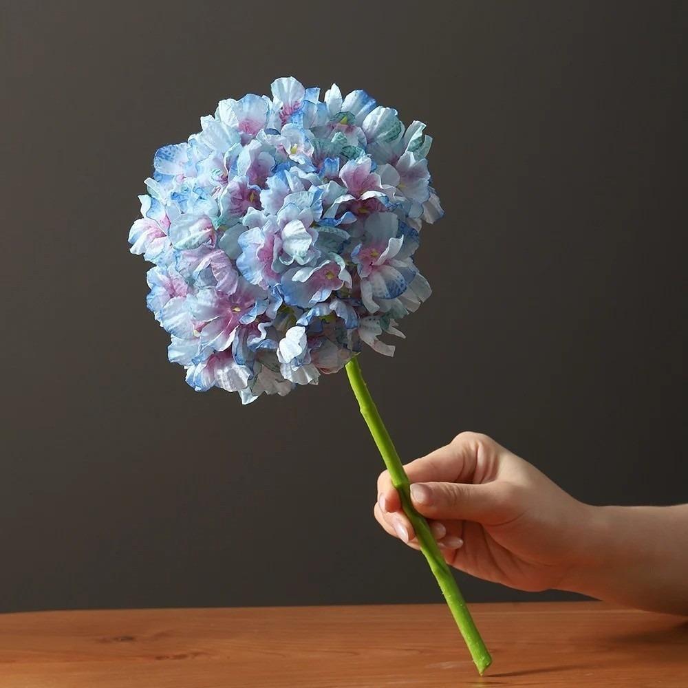 Realistic Look Hydrangea Artificial Flowers Bouquet Reusable Silk Flower Living Room Decoration