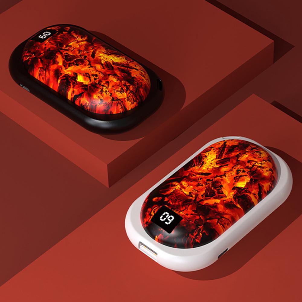 Портативные грелки для рук 2-в-1 с 3 USB-перезаряжаемыми нагревателями для рук с регулируемой температурой, блоком питания