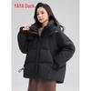 2025 Женская короткая пуховая куртка свободного кроя с капюшоном