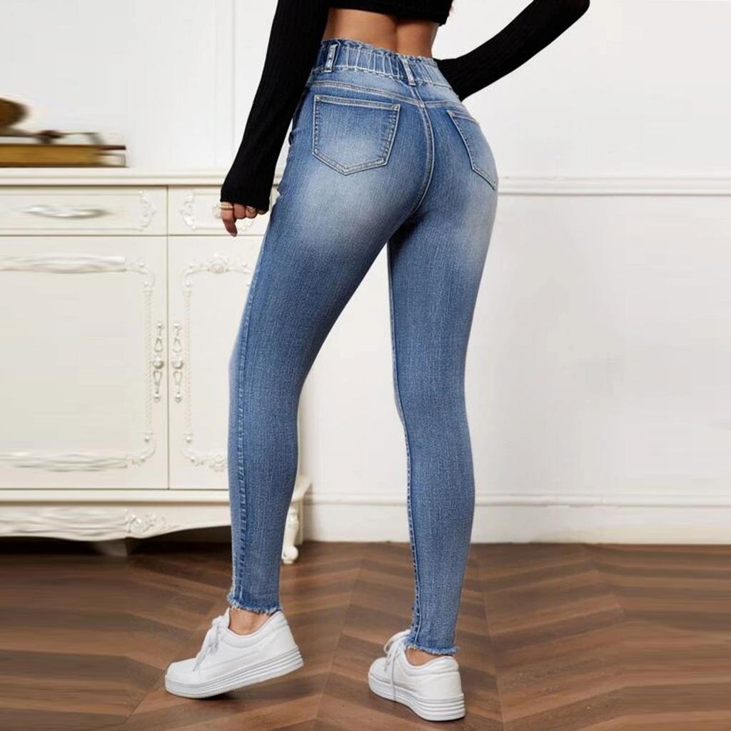 Women's Fashion Jeans High Elastic Skinny Jeans