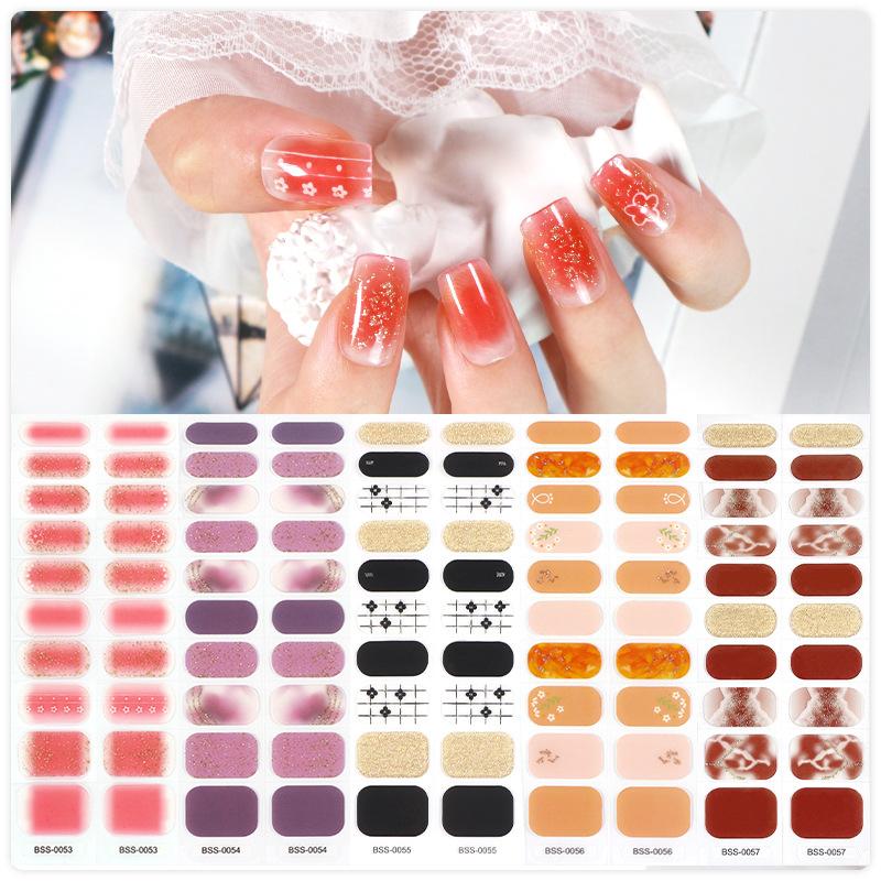 20 гелевых наклеек для ногтей на пальцы 3D полуотвержденные наклейки для дизайна ногтей наклейки для дизайна ногтей