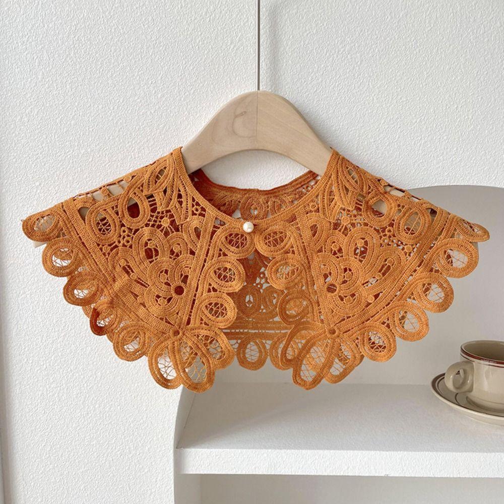 Pearl Decoration Shirt Collar Doll Collar Knitted Shawl Lace Fake Collar Clothes Accessories