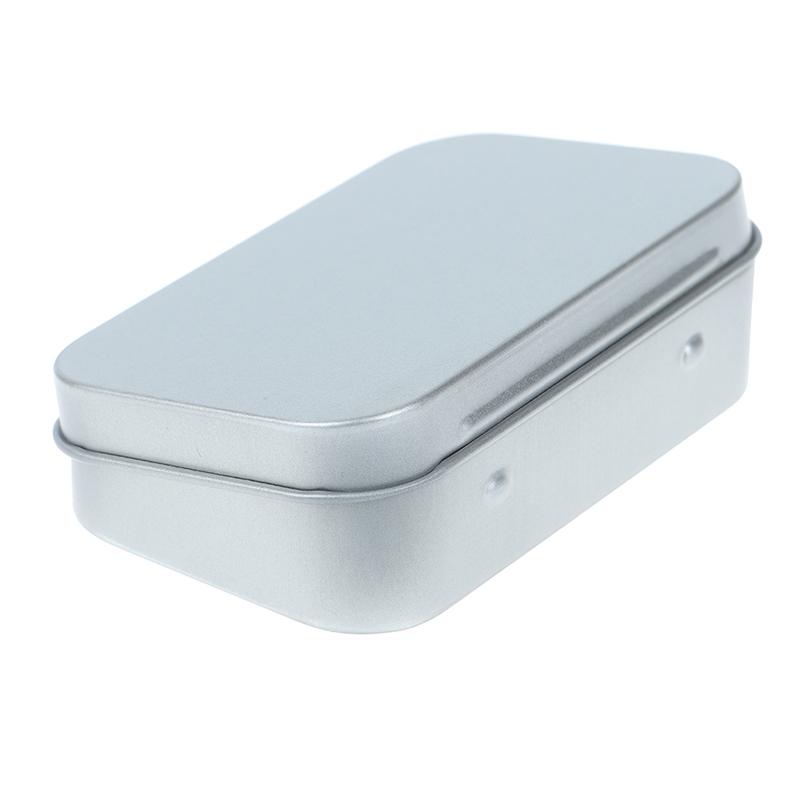 1 шт., маленькая пустая металлическая жестяная серебряная флип-коробка для хранения, органайзер