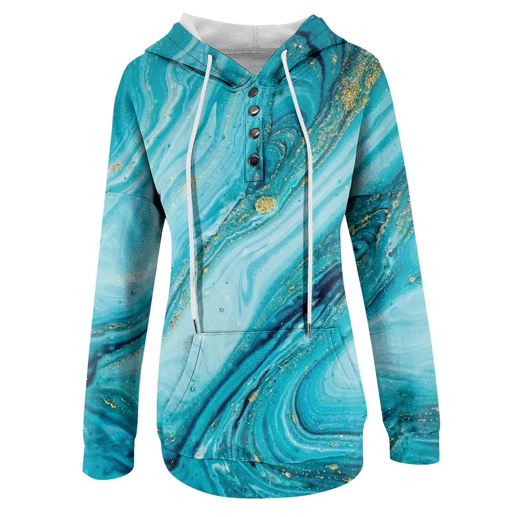 Women's Casual Fashion Print Long Sleeve Pullover Hoodies Sweatshirts