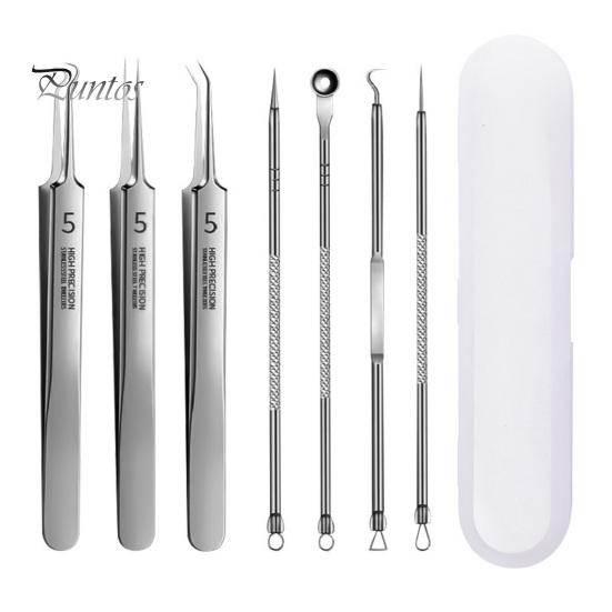 Ультратонкий Нет. 5 ячеек, зажим для прыщей, угрей, игла от прыщей из нержавеющей стали, пинцет, салон красоты, инструменты для очистки пор, ухода за лицом