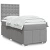 Box Spring Bed with Mattress Light Grey 80 x 200 cm Fabric