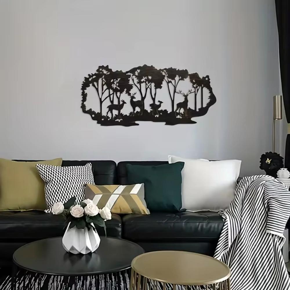 Stunning Iron Art Crafts!Metal Wall Decoration Art. Deer Forest.Home decoration.Indoor and Outdoor ornaments.Hanging Decorations