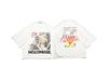 RRR Vintage High Quality Graffiti Pattern Printed Hip Hop Trendy Street Casual Loose Cotton Tshirt Washed Oversized Unisex Tops