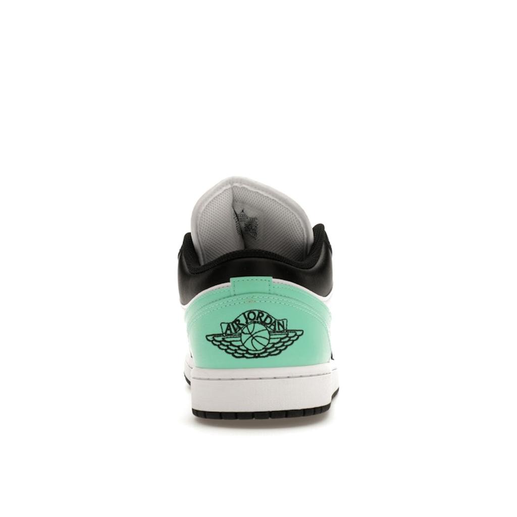 Мужские кроссовки Air Jordan 1 Low Green Glow Белый Черный 553558-131