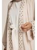 Элегантный однотонный кардиган-халат со шнуровкой и бисером 1838 - Арабская турецкая мода на Ближнем Востоке