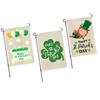 St Patricks Day Flag Double Sided Fade Resistant Polyester Leaf Garden Flag for Lawn Courtyard Party