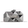 Acrylic Mini Box Clutch With Chain Silver Elegant Evening Bag For Daily Use
