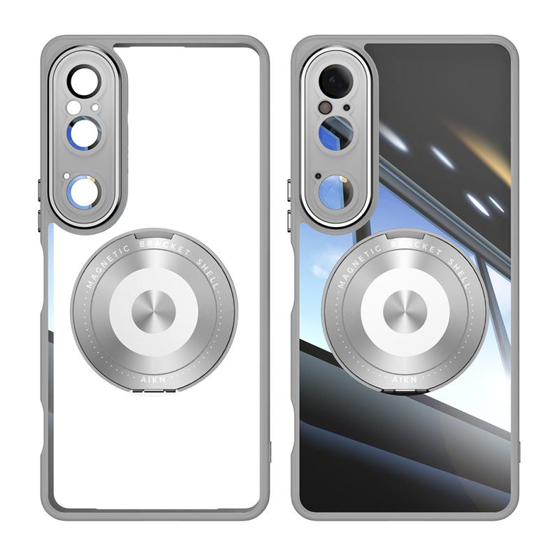 Magnetic Clear Acrylic Hard Lens protection 360 Rotating Back case for Sony Xperia 1VII VI / 10 VI Wireless Charging Bumper case