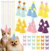 24Pcs Mini Pet Hat with Bows and Elastic Strings for Dolls Dog Cat Rabbit Assorted Animal Party Decor Dog Cat Birthday Hats