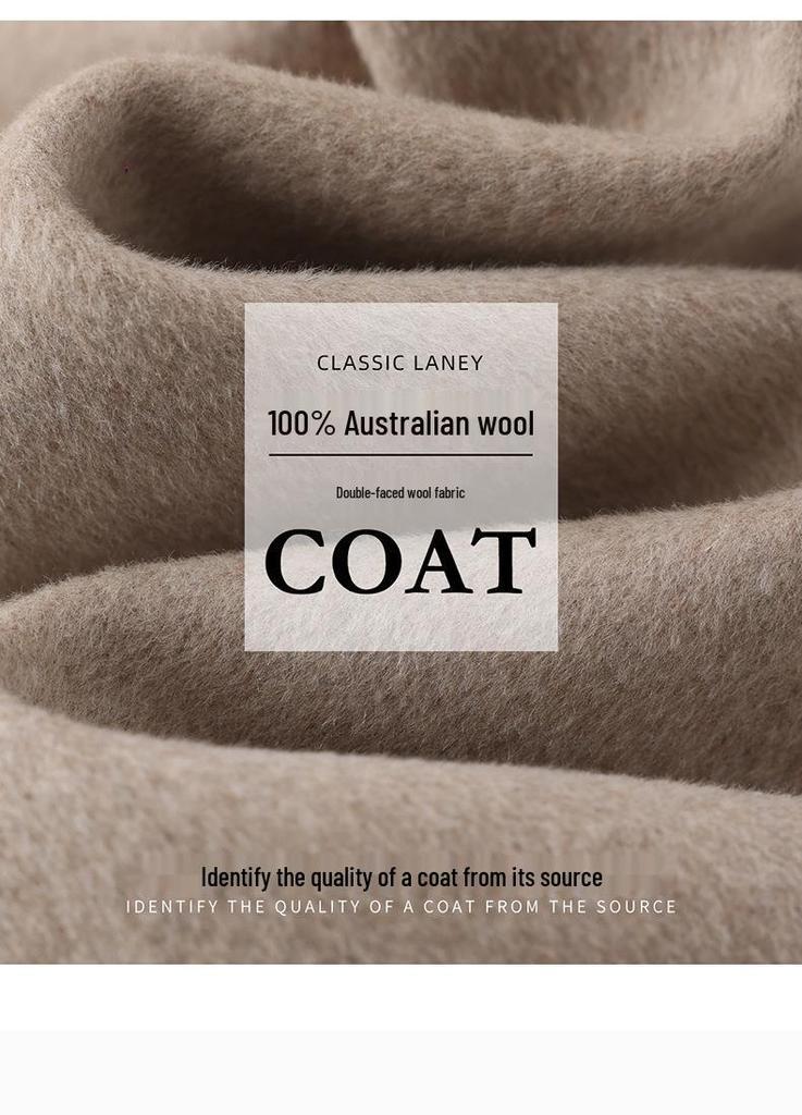 Elegant Mid-Length Velvet Wool Coat - Women's Korean Style Loose Fit with Stand Collar