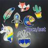 7 Pcs / Set Cartoon Iron On Patches for Kids Clothes Animal Shape