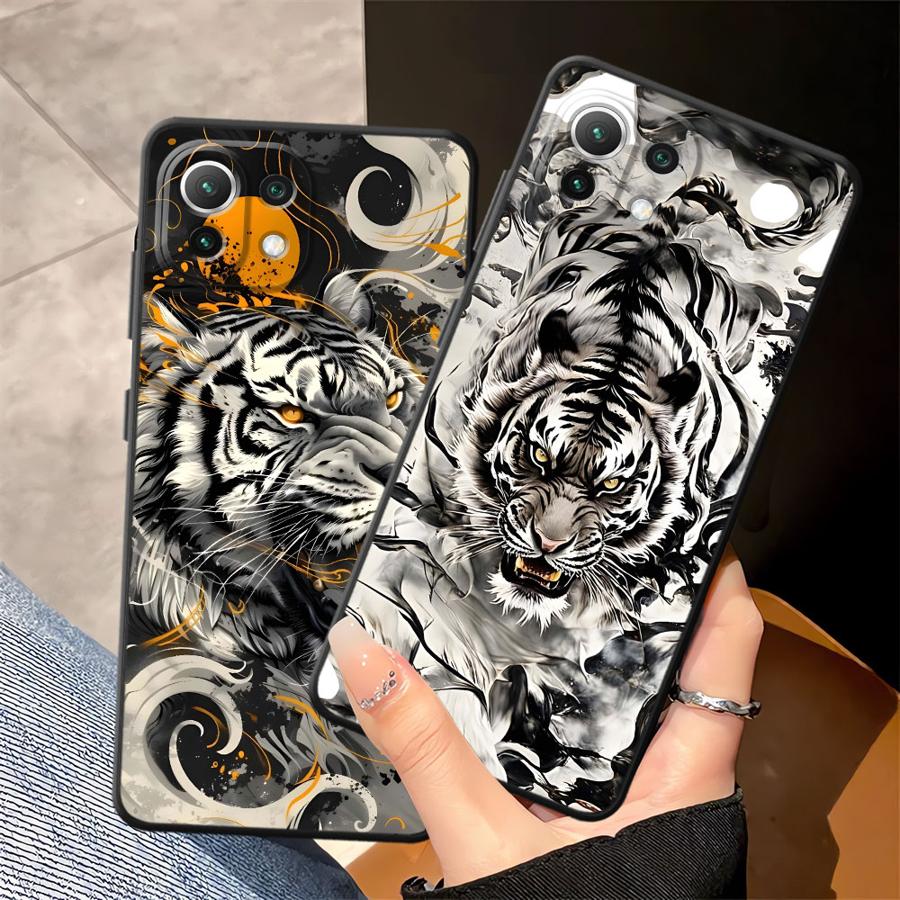 Крутая серебристая тигровая funda чехол для телефона для Xiaomi Mi 11T 12T Pro 12 10T 13 Lite 14 12X 11