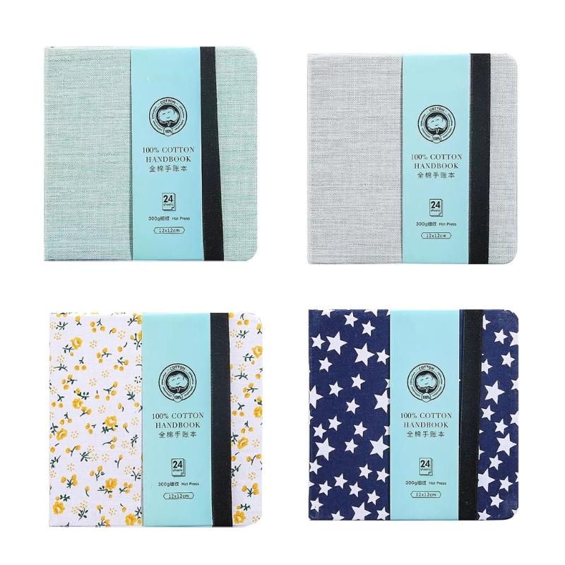 Square Watercolor Journal 24 Sheets Cotton Paper Watercolor Paper Notebooks 4.7x4.7Inch for Artists Student Sketching