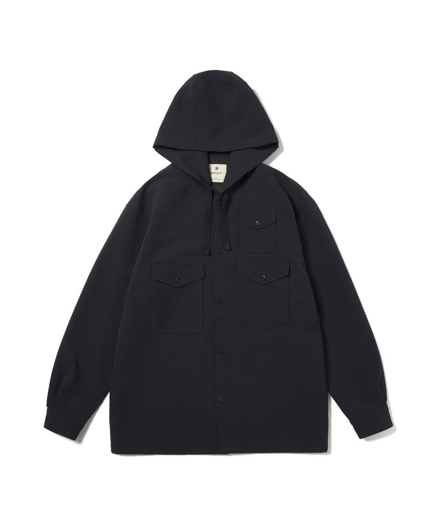 Snow Peak Easy Cloth Hooded Shirt Long Dark Size S SH-25AU006, Sleeve, Men's/Women's, Navy,