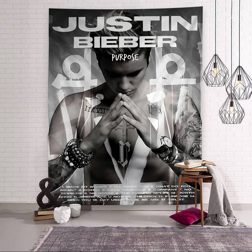Популярный певец JJustinS BBieberS Мультяшный Гобелен Искусство Научная Фантастика Комната Домашний Декор Настенный Декор