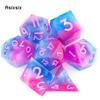 7 Pcs Pink Blue Pink Number Sharp Edge Resin Dice Polyhedral Dice Suitable for Role-Playing RPG    Board Game