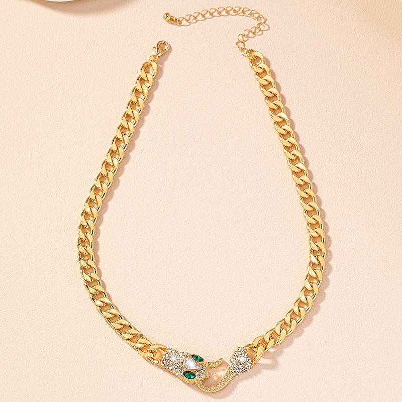 Кулон-подвеска Знака Зодиака Змея Женская Личность Панк Легкая Роскошь Бриллиантовая Цепочка на Ключицу