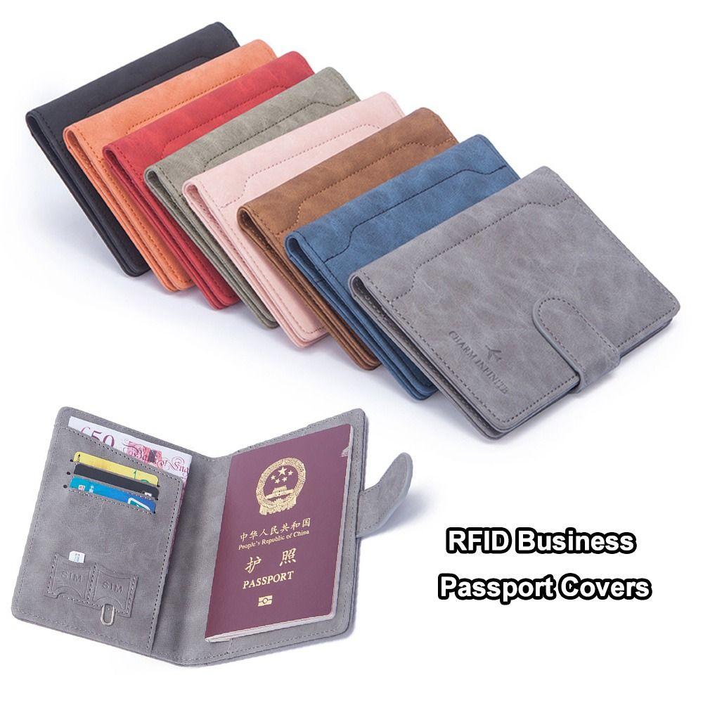 Держатель для банковских карт из искусственной кожи, дорожные аксессуары, сумка, кошелек, чехол, обложки для паспорта с RFID-меткой