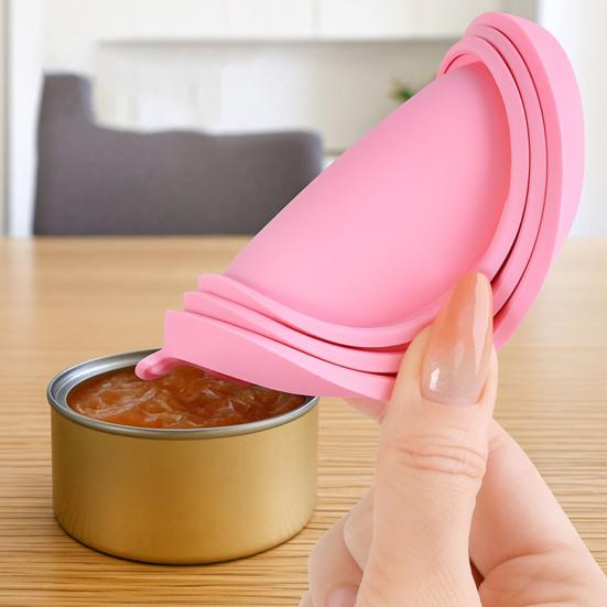 Pet Food Can Lid 3-in-1 Silicone Can Cover One Lid Fits