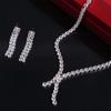 Earrings Shining Necklace Bridal Tassels Crystal Jewelry Set  Women