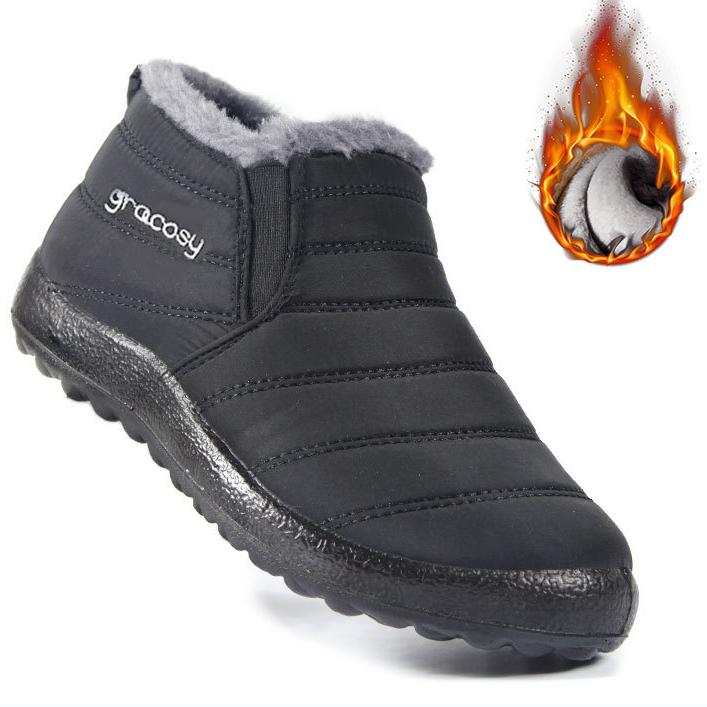 Водонепроницаемые хлопковые ботинки размера 35–45. Мужские и женские зимние ботинки большого размера с низким берцем. Нескользящая хлопковая обувь.