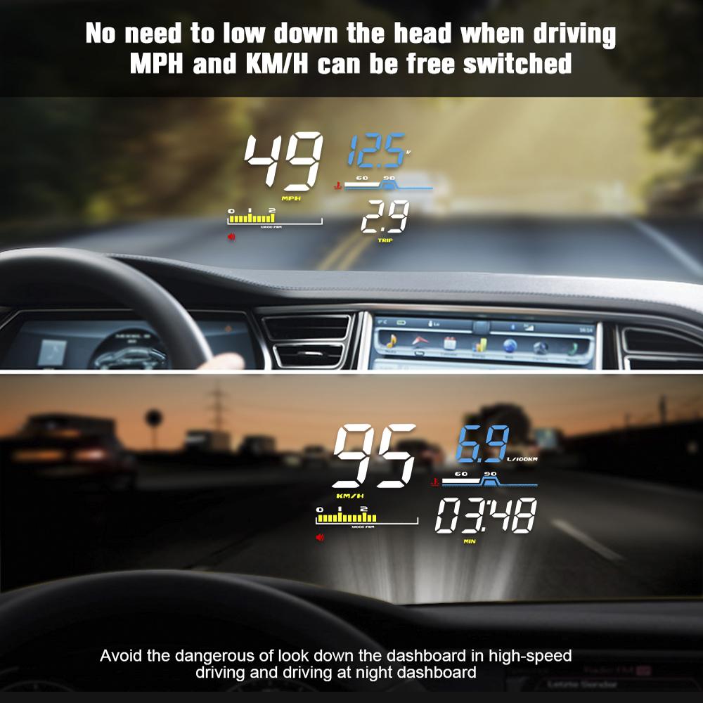Диагностический инструмент OBD2 Автомобильная электронная цифровая охранная сигнализация HUD-дисплей Автомобильный проекционный дисплей спидометр