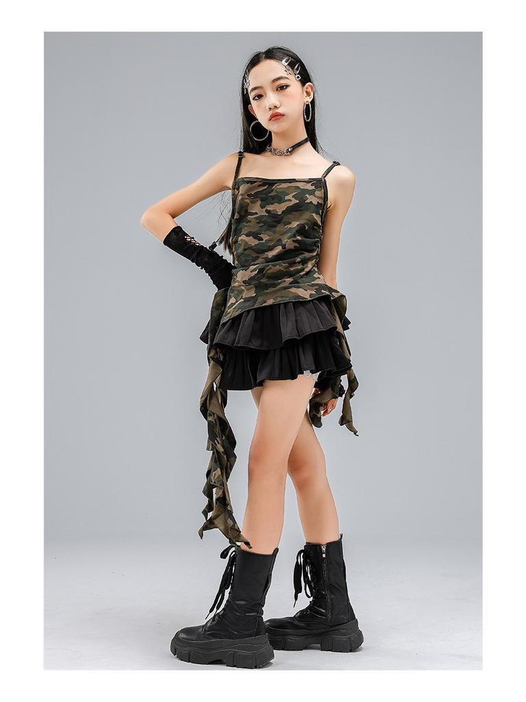 Girls' Hip Hop Jazz Dance Costume - Trendy Short Sleeve Practice & Performance Wear