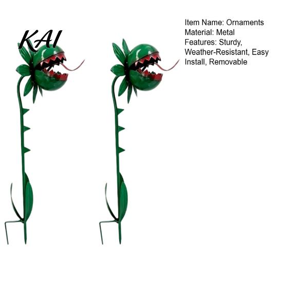 Metal Plant Sculptures for Lawns Venus Flytrap Garden Stake, Carnivorous Yard Decor, Weird Gothic Stakes Outdoor Decor Patio Lawn, Gift Lovers