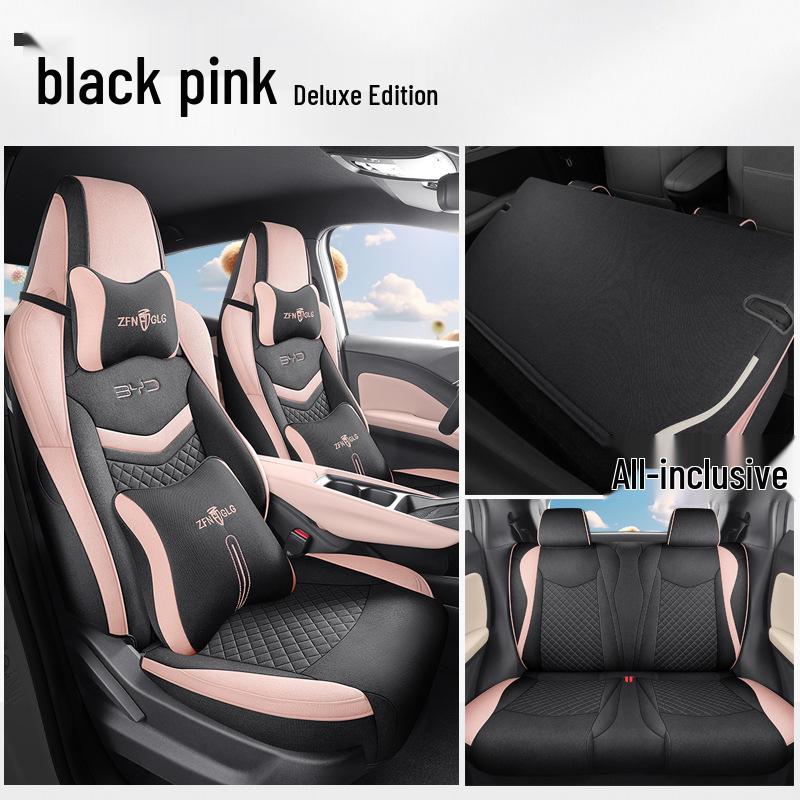 New BYD Seagull Five-Seat Cartoon Linen Car Seat Cushion