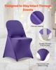 50 Pcs Purple Chair Covers, Polyester Spandex Chair Cover, Stretch Slipcovers for Wedding Party Dining Banquet Flat-Front Chair Covers, Fits Chair