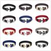 Leather Bracelet for Men Black Braid Multilayer Rope Chain Stainless Steel Anchor Male Jewelry Pulseras Gifts
