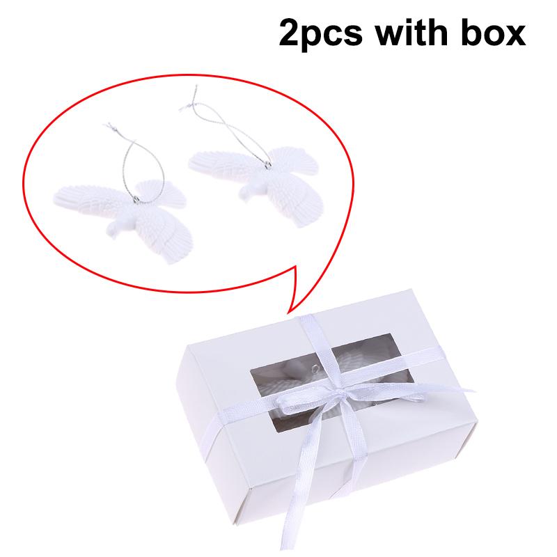 2 шт. Белый голубь Украшение на елку Белые маленькие крылья Креативный милый Пасторальный стиль Универсальный DIY Подвеска