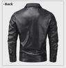 Мужская городская кожаная куртка для мотоциклистов - модное пальто с лацканами высокого качества