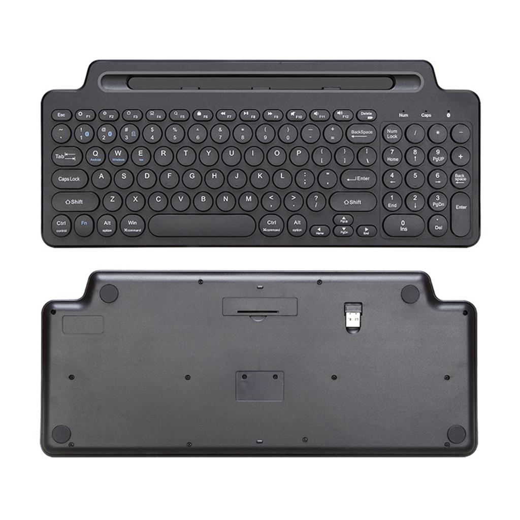 Wireless BT Keyboard 2.4GHz Keyboard Desktop Ultrathin Keyboard Tablet PC Mobile Phone Slot for