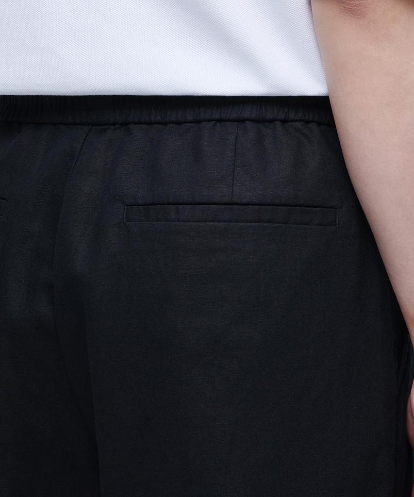 MUSINSA STANDARD Cotton Linen One-Pleat Wide Pants [Black]