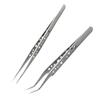 1pc Industrial Tweezers Electronic Anti-static Stainless Steel Tweezer Precision Curved Straight Tweezers Home Repair Hand Tool