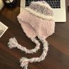 Kawanishi Women's Handmade Wool Beanie with Tassel and Ear Protection