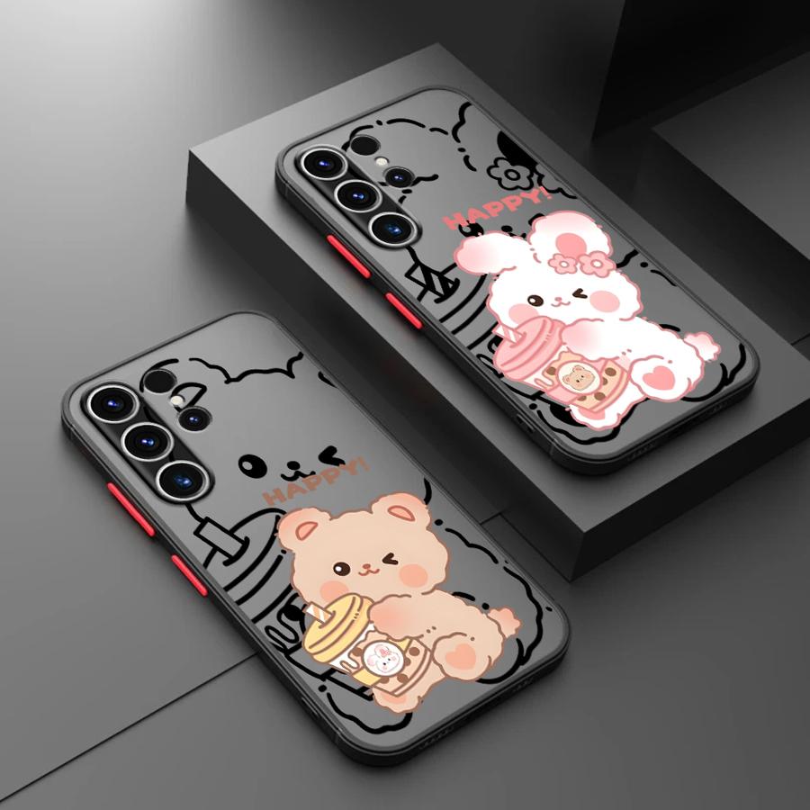 Чехол для Samsung Galaxy S26 S21 S24 Plus S23 FE S25 Ultra S20 FE Note 20 Ultra 10+ S22 Funda Задняя крышка телефона Мультяшный кролик