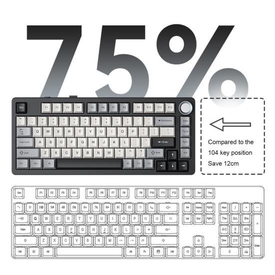 Механическая клавиатура Совместимость с Bluetooth/2.4G/Type-C Проводное подключение Трехрежимное подключение Полноразмерная клавиатура с возможностью горячей замены 81 клавиша